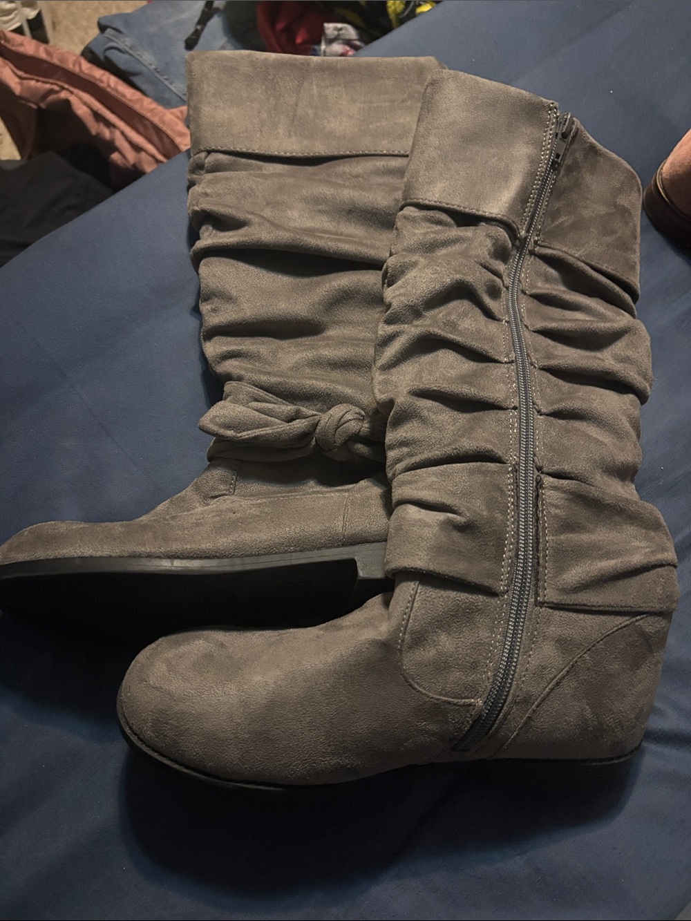 🌈4/$25🌈 Girls Paris Blues Gray Ruched Tall Boots